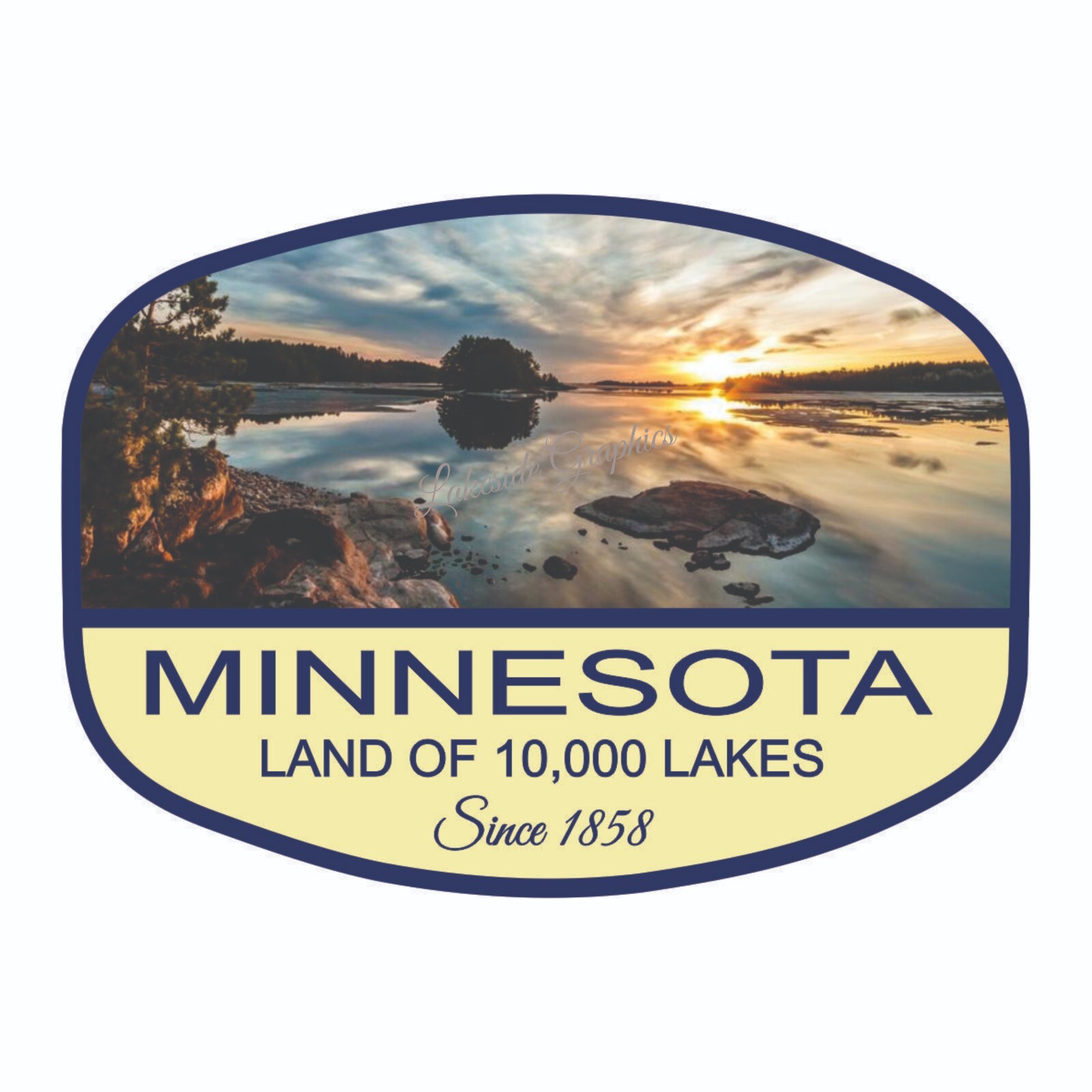 Minnesota Land of 10,000 Lakes Sticker Lake Mead Decal Minnesota Land of 10,000 Lakes Sticker Lake Mead Decal