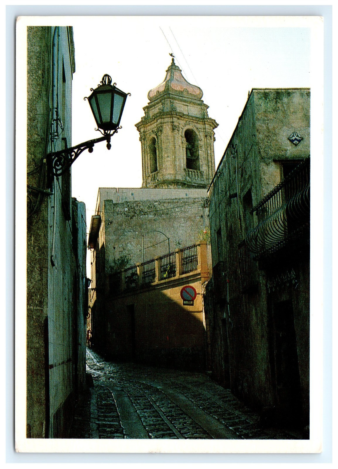 Street Scene Mount Erice Medieval Town Sicily Italy Postcard
