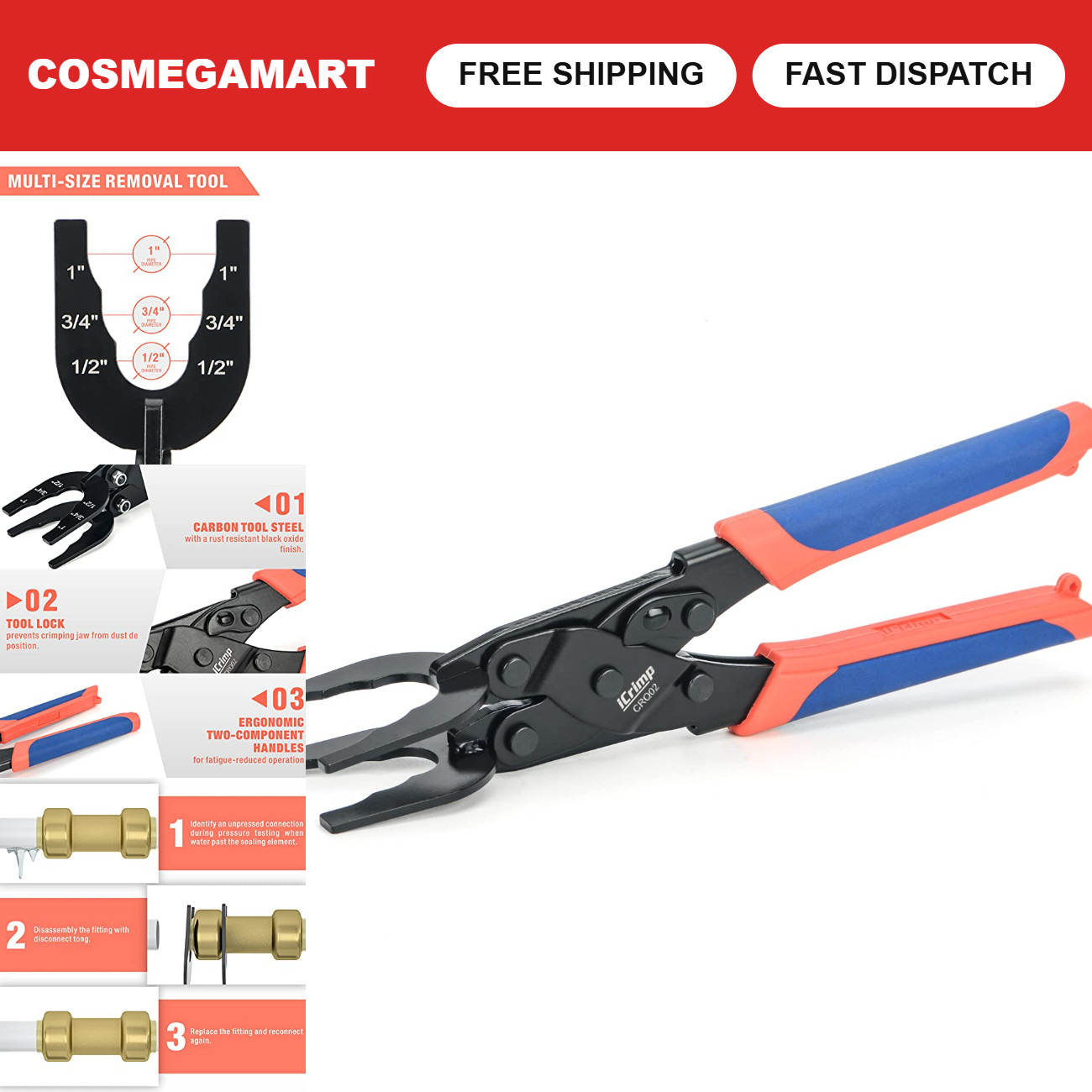 Push-Fit Disconnect Tool for Easy Removal of 1/2\