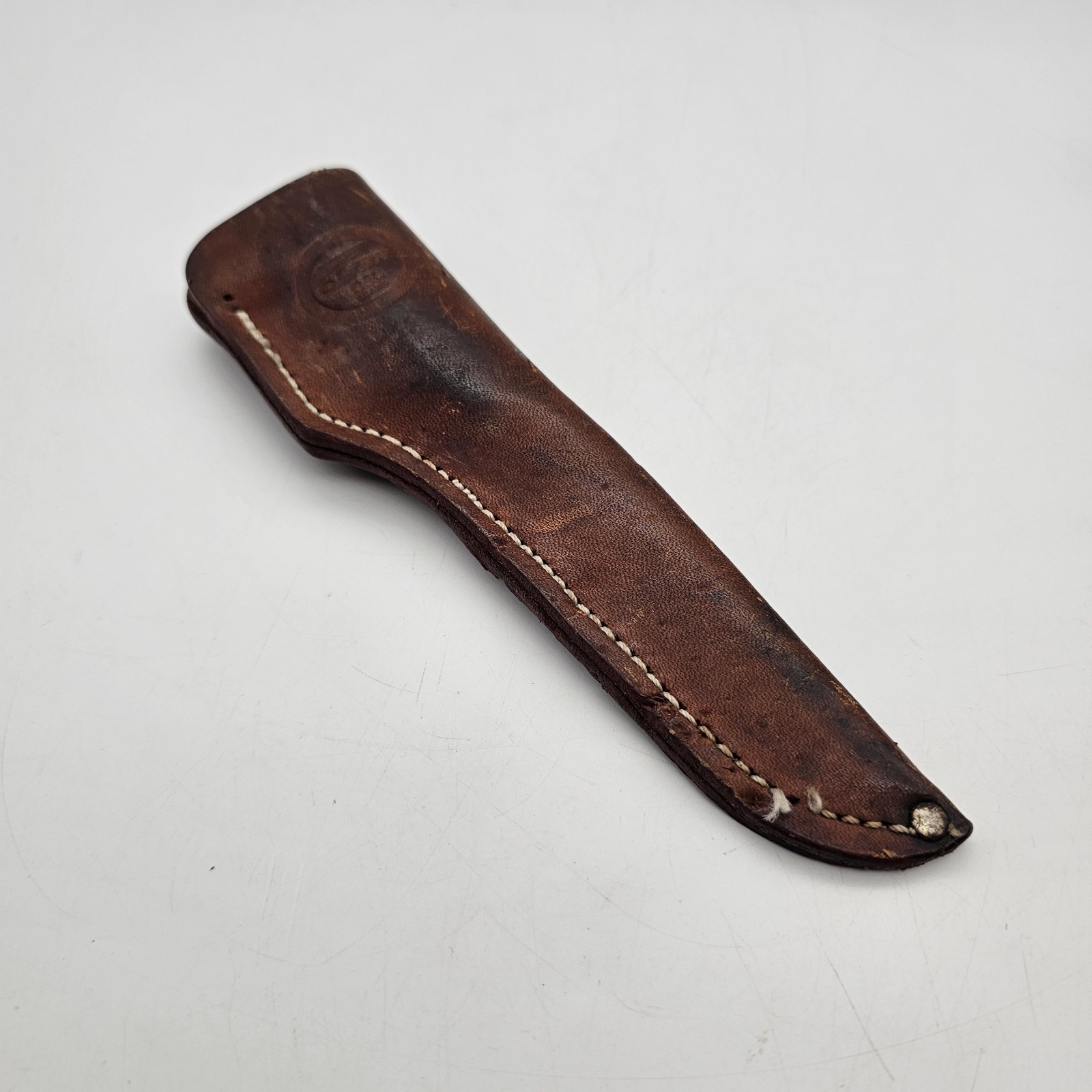 Vintage US Olsen OK Knife Leather Scabbard Sheath
