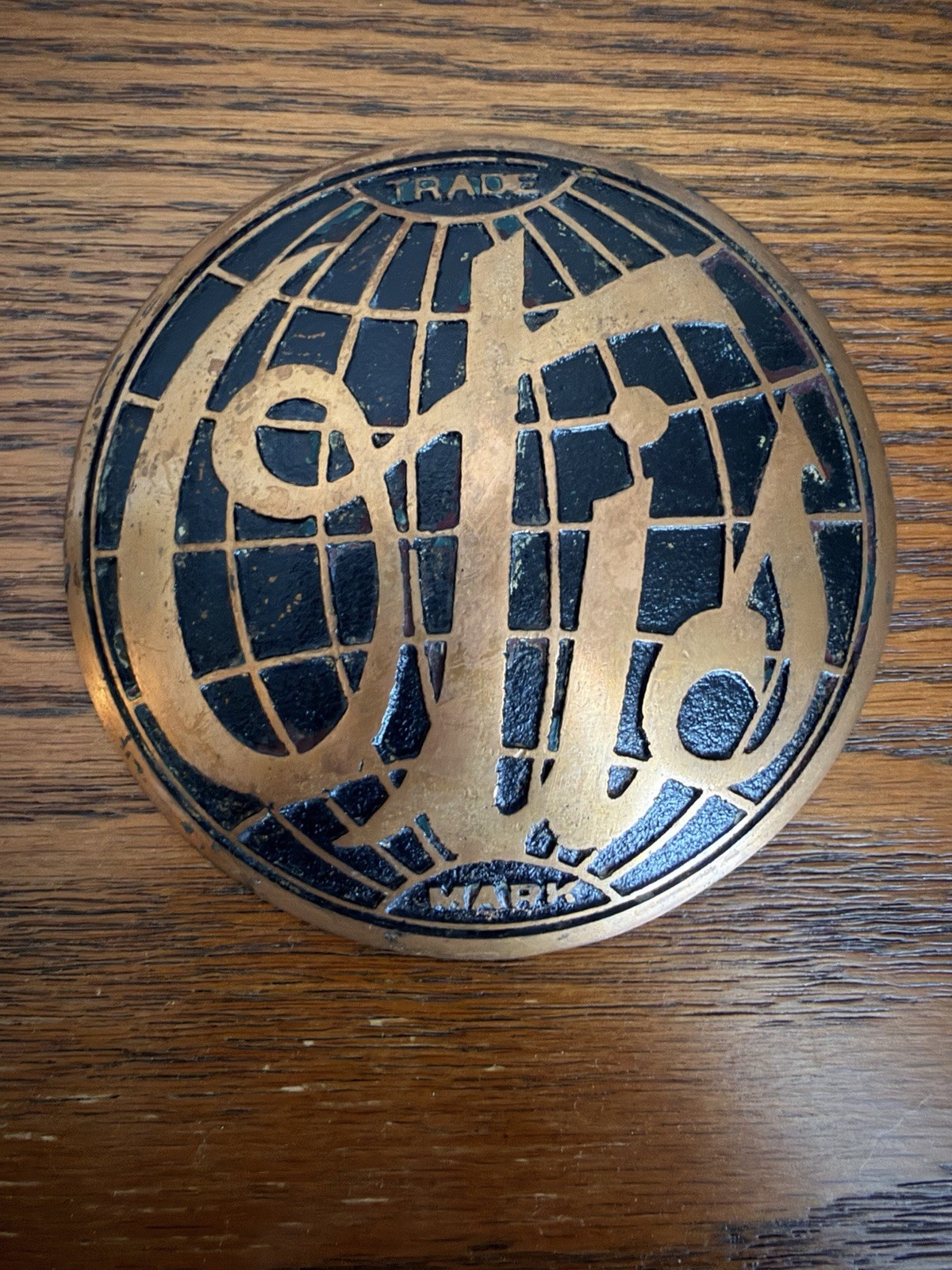 Vintage Otis Trade Mark Elevator Co Bronze Globe Medallion Sign 26-NP-1 4
