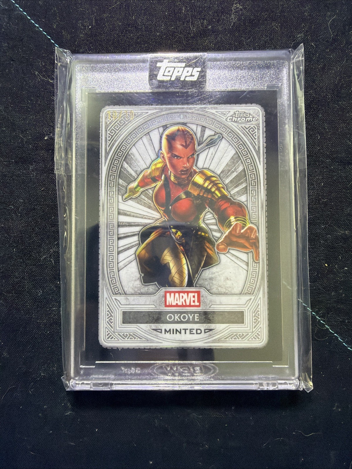 2025 Topps Marvel Chrome Okoye #57 10/10 Minted 2025 Topps Marvel Chrome Okoye #57 10/10 Minted