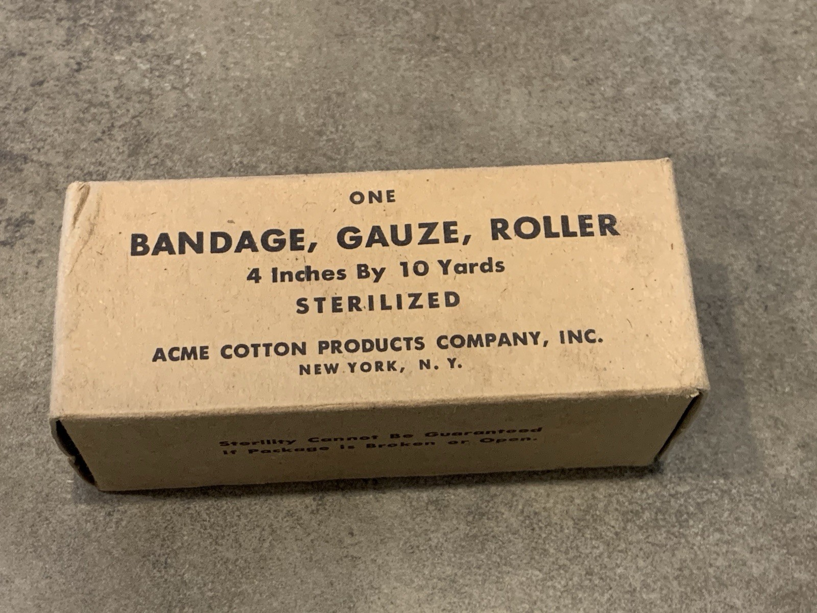 Vtg WW2 US Military Bandage Gauze Roller