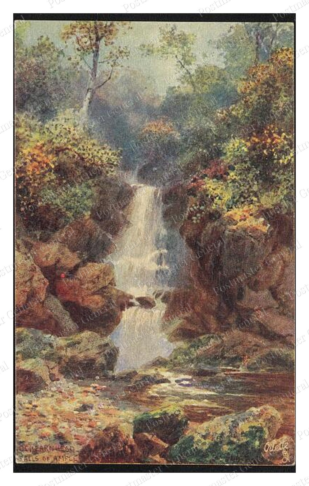 Lochearnhead Scotland Falls of Ample Standard Postcard COPY RPPC