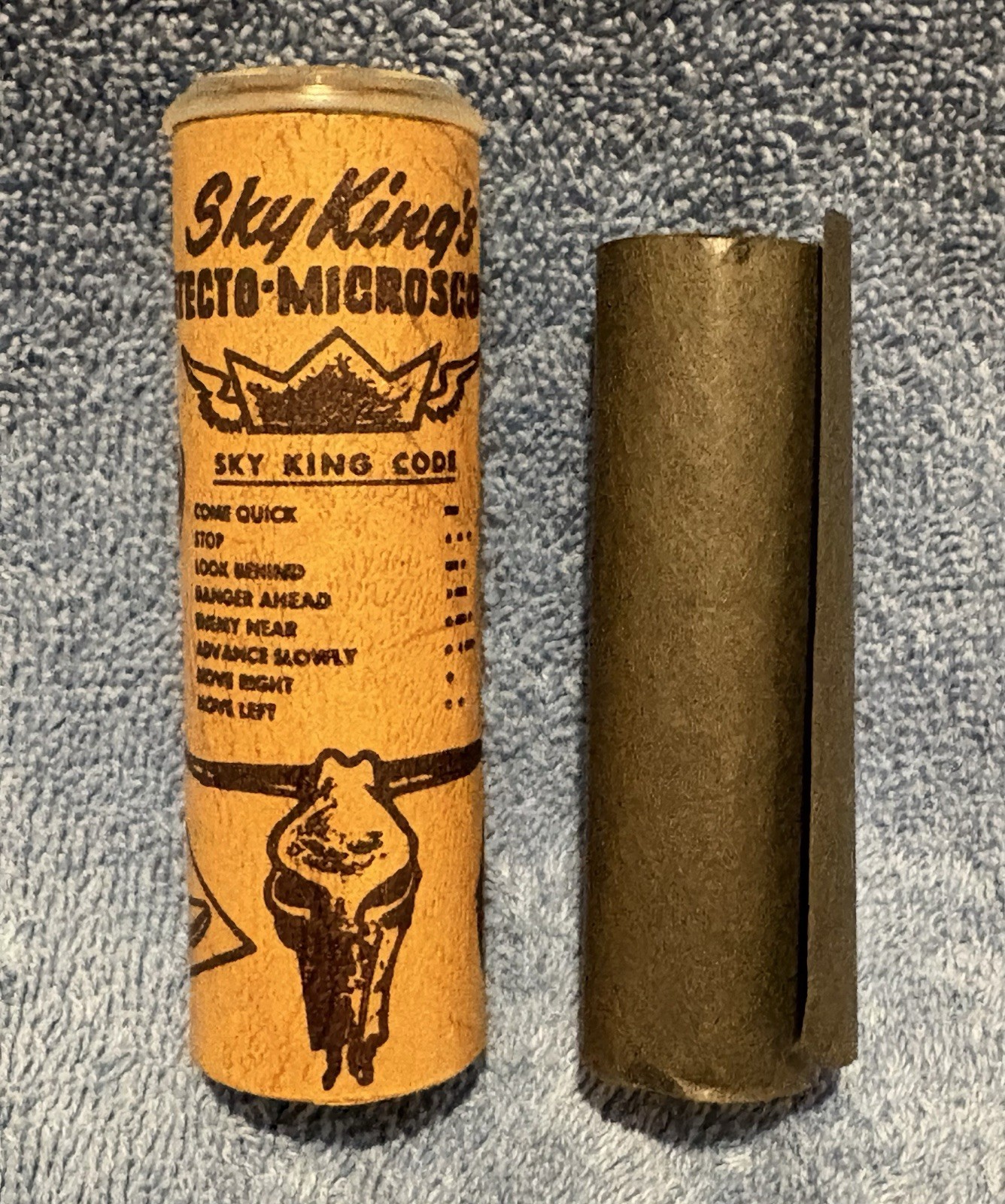 Vtg 1952 Sky King Detecto Microscope & Map Peter Pan Peanut Butter Premium