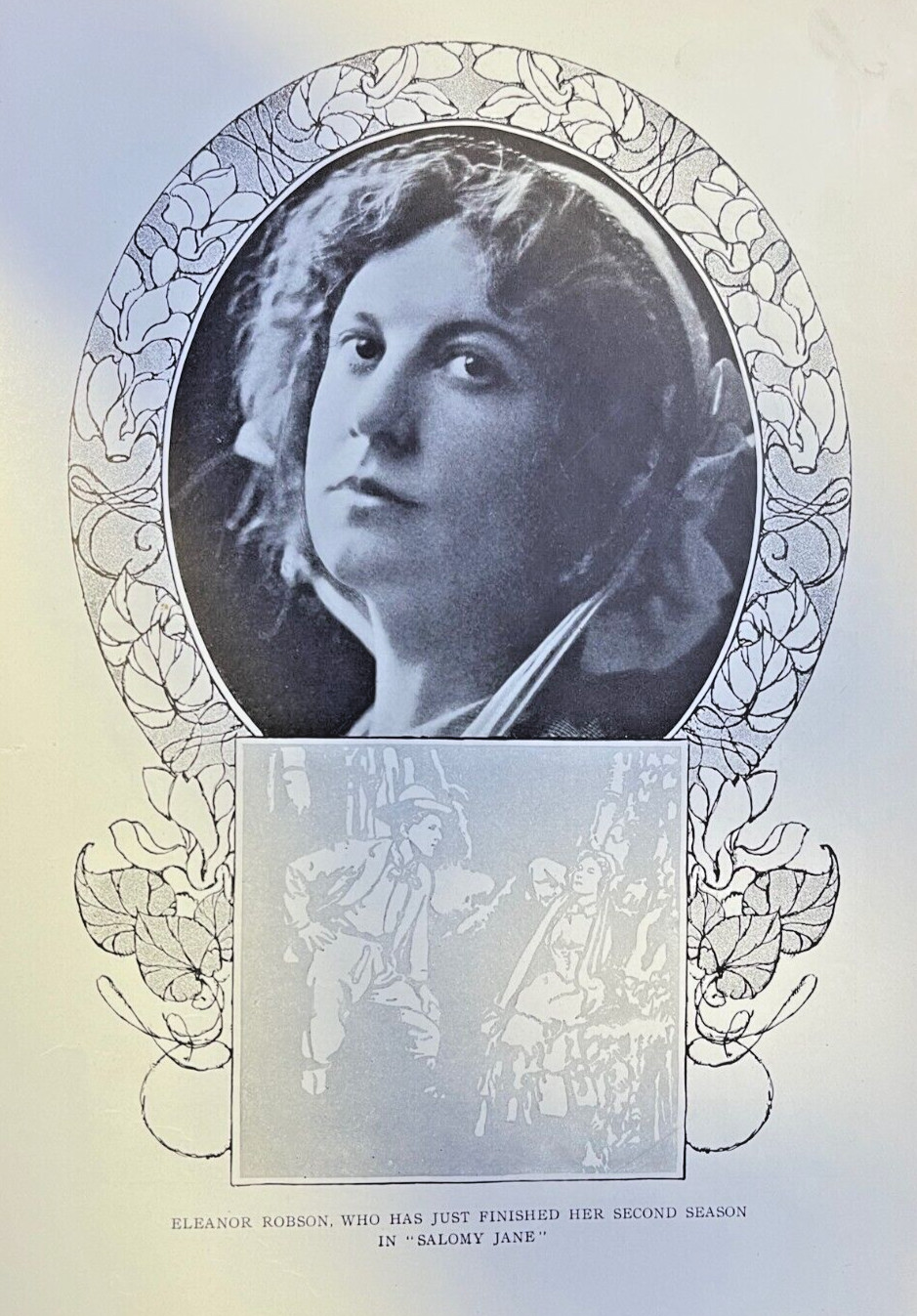 1908 Vintage Magazine Illustration Actress Eleanor Robson