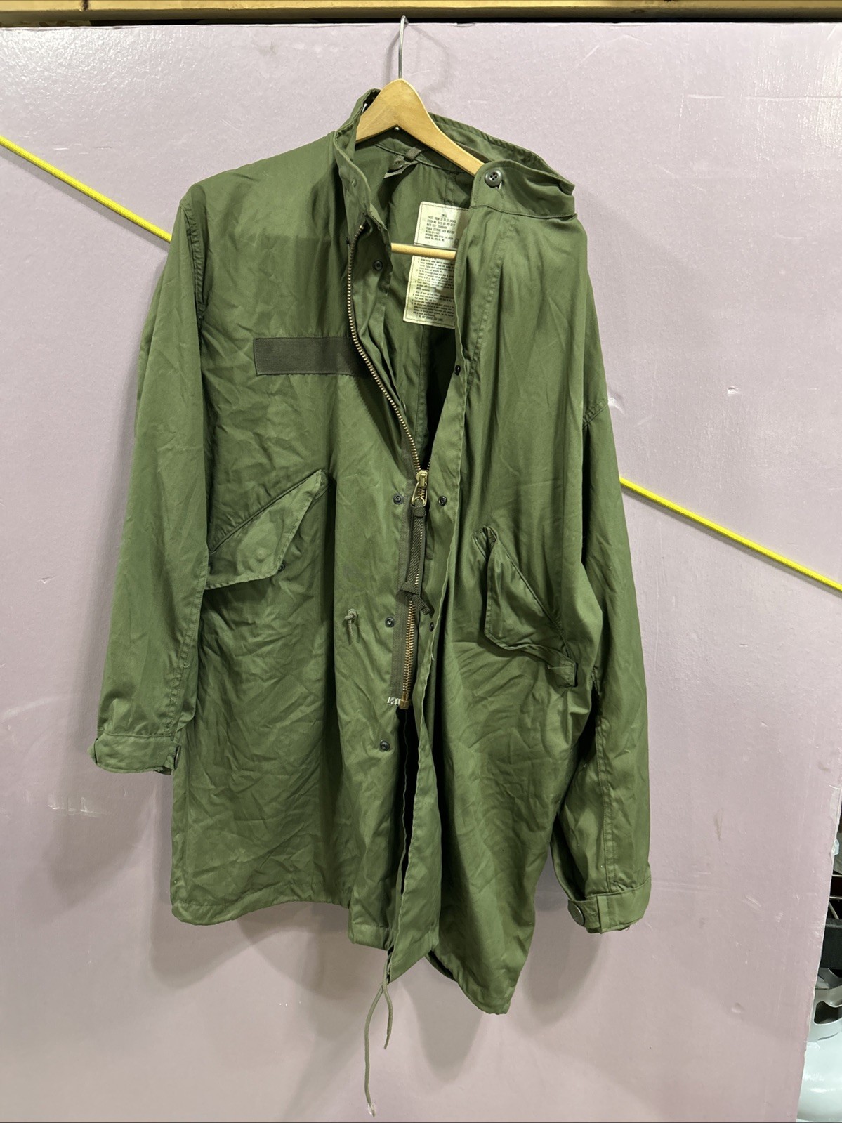 VTG 70's US Military Fish Tail Parka Extreme Cold Weather OD Green Men's  Small