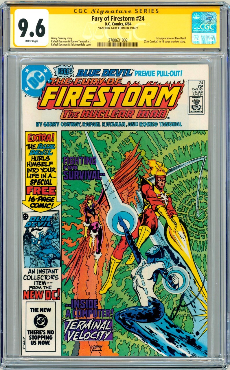 CGC SS 9.6 SIGNED Gary Cohn Fury of Firestorm #24 Copper Age Key 1st Blue Devil CGC SS 9.6 SIGNED Gary Cohn Fury of Firestorm #24 Copper Age Key 1st Blue Devil