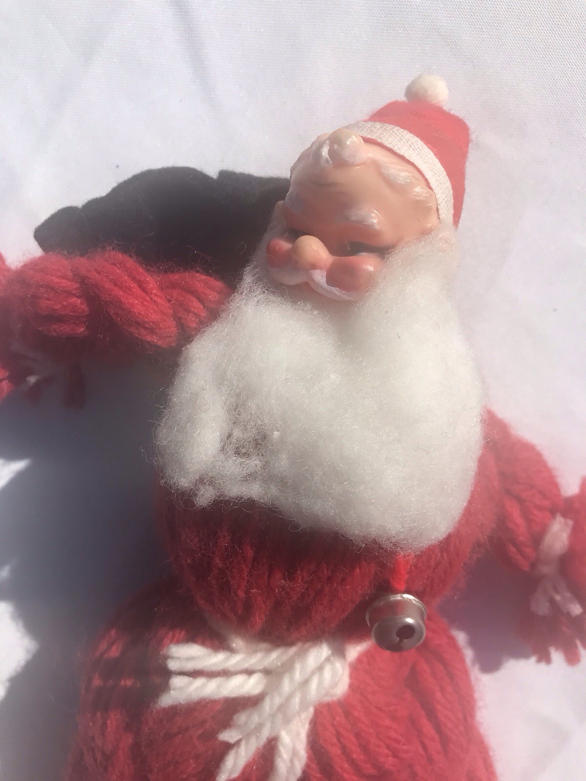 Vtg Hand Made Yarn Knit Crochet Santa Christmas Doll MCM 60s Kitsch Knee Hugger Vtg Hand Made Yarn Knit Crochet Santa Christmas Doll MCM 60s Kitsch Knee Hugger