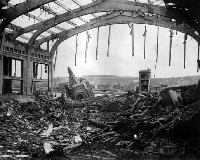 Bomb damage in Cherbourg, France, after its liberation 8x10 WWII WW2 Photo 717a