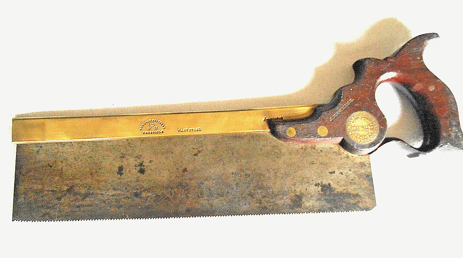 Rare Antique Moulson Brothers Brass Bkd Tenon Saw w/Flat Medallion & Split Nuts Rare Antique Moulson Brothers Brass Bkd Tenon Saw w/Flat Medallion & Split Nuts