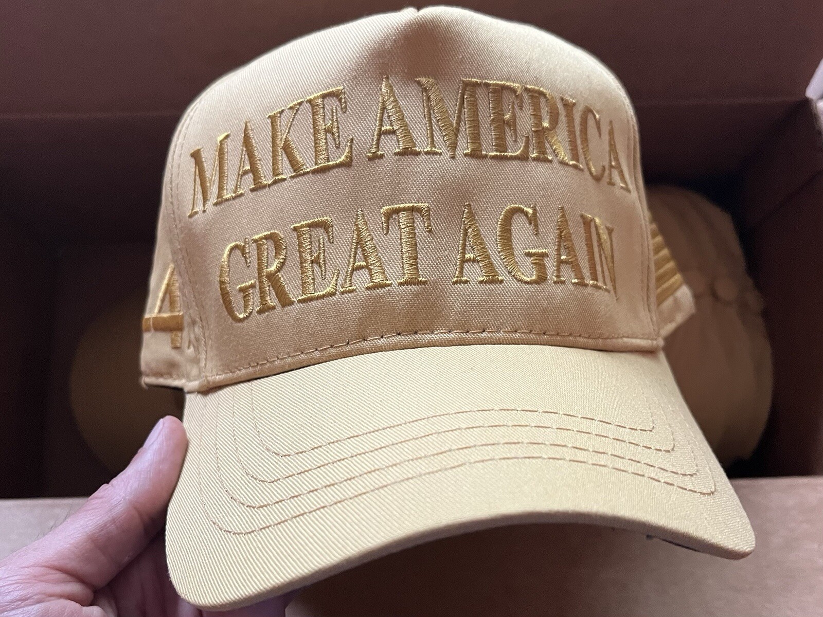 All Gold OFFICIAL Trump MAGA Hat Ltd Edition Cali-Fame 2024 45-47 Authentic RARE