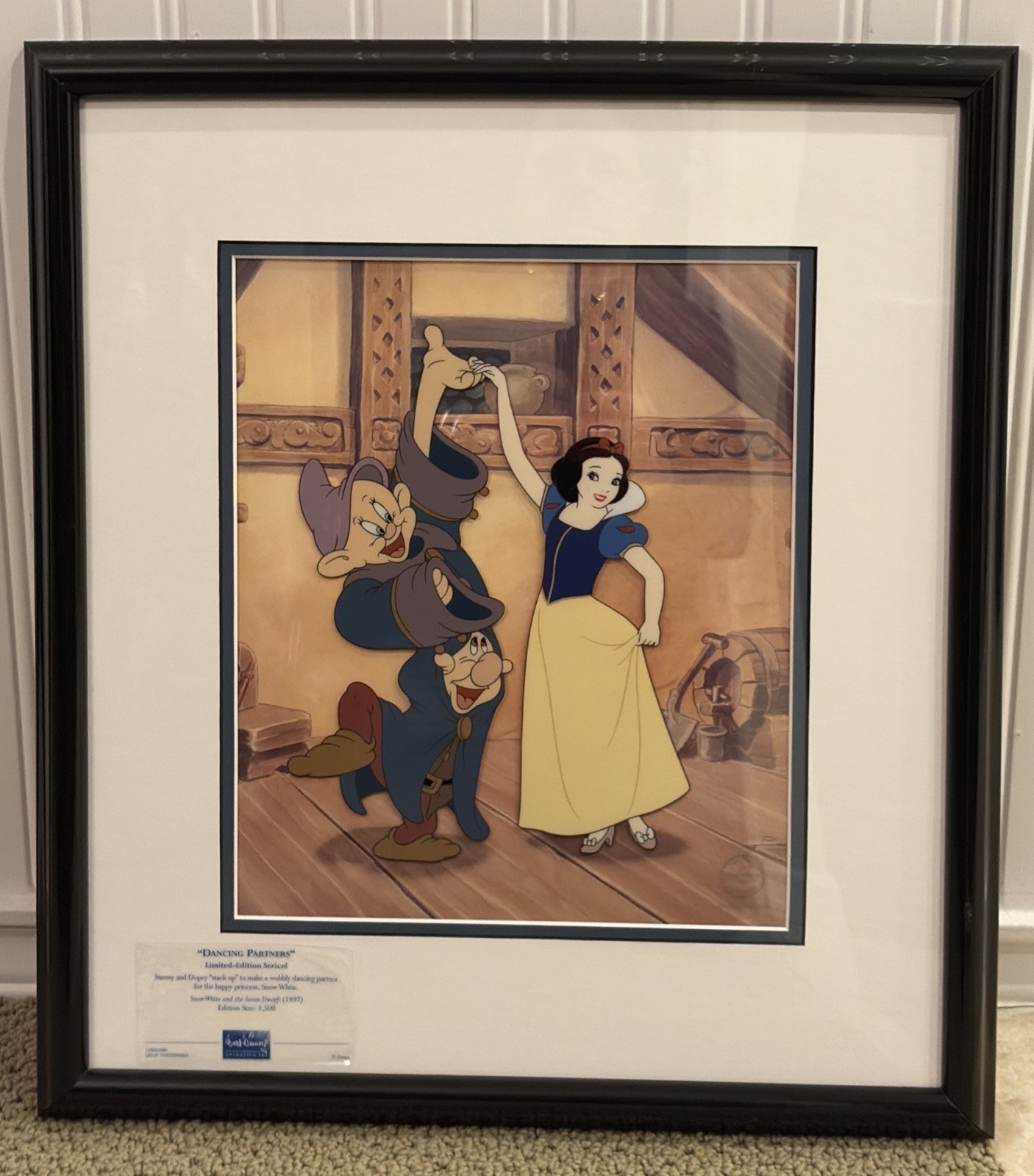 Walt Disney Animation Art Snow White “Dancing Partners” Framed Sericel with COA