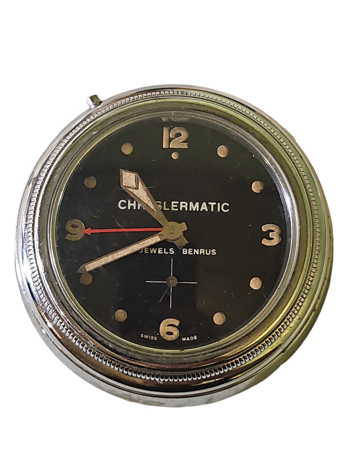 Vintage 1953-1956 Chrysler Chryslermatic 15 Jewels Swiss Benrus Clock Model DK14