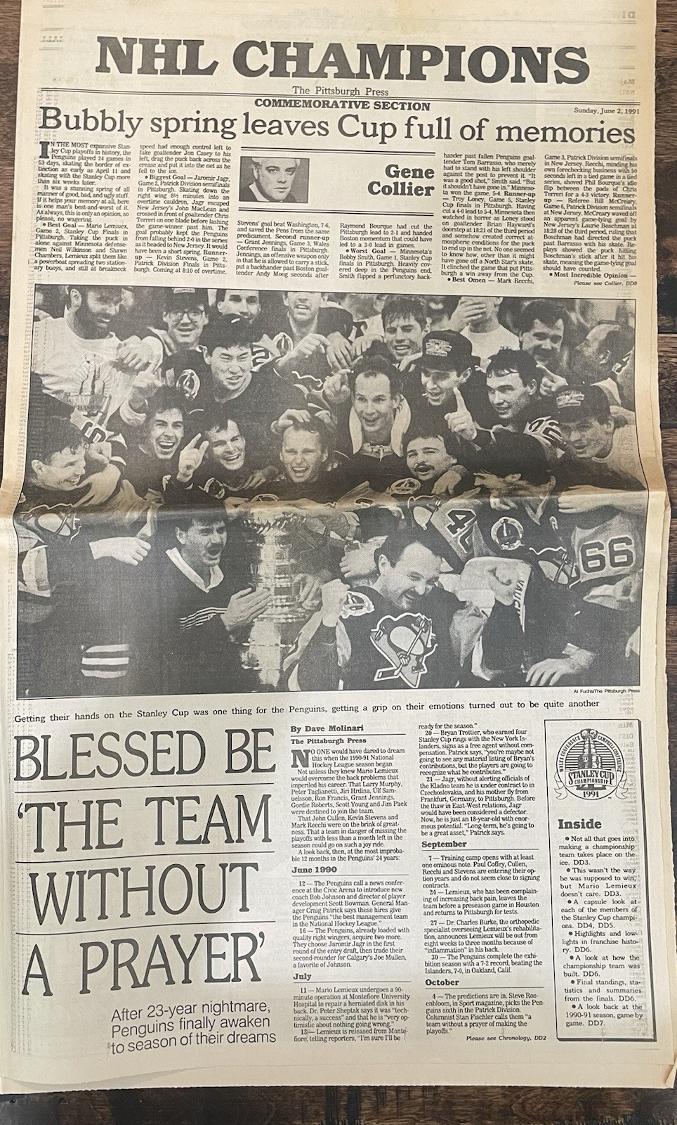 Pittsburgh Penguins Stanley Cup Victory Pittsburgh Press Commemorative Section Pittsburgh Penguins Stanley Cup Victory Pittsburgh Press Commemorative Section