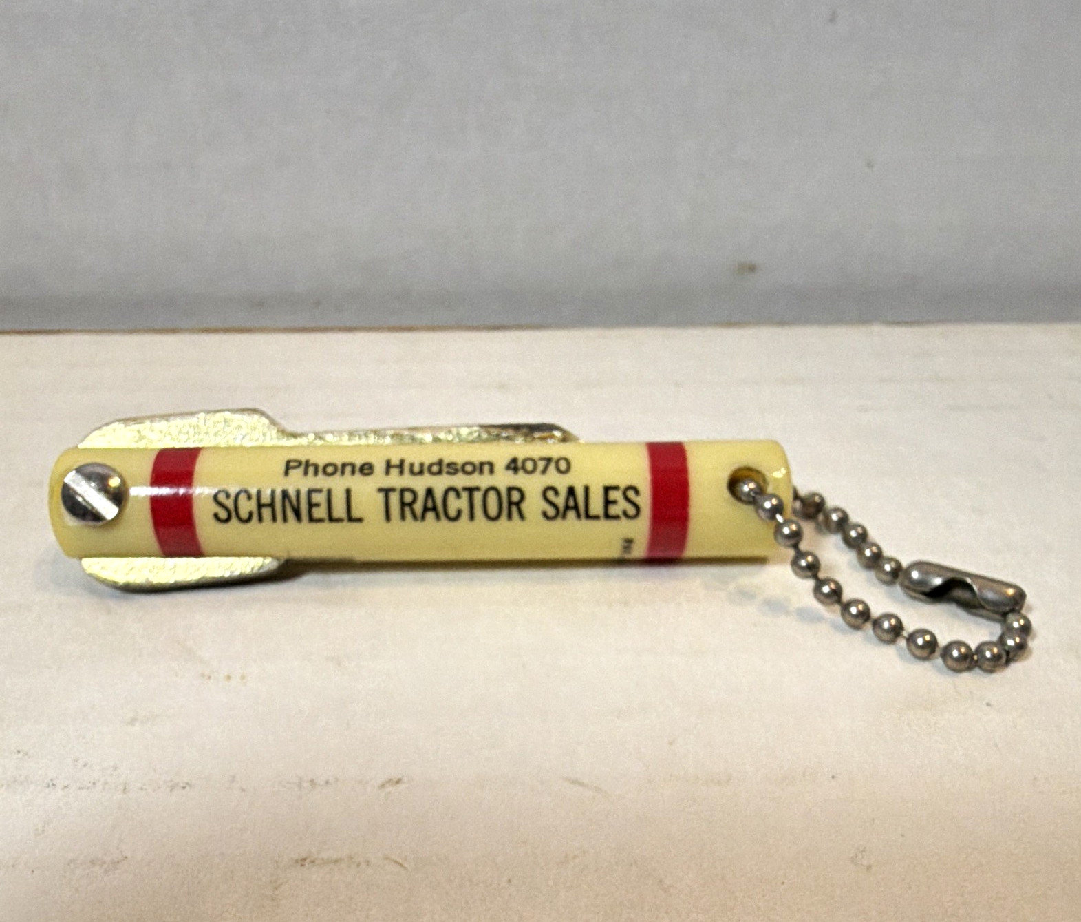 Ford Tractor Dealer Advertising Keychain Schnell Tractor Sales St. Louis MO