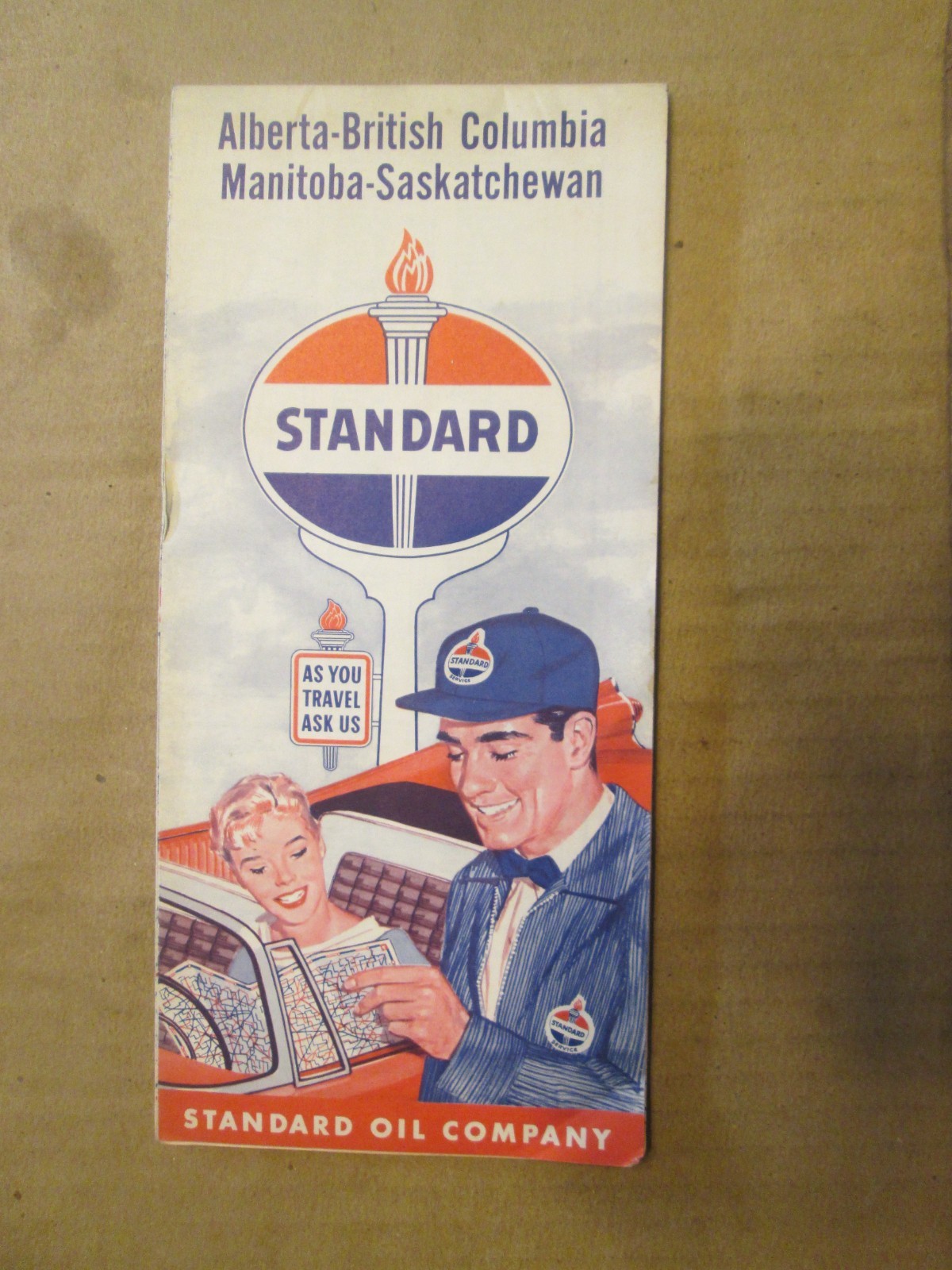 Standard Oil Road Map Saskatchewan British Columbia Alberta Manitoba 1959