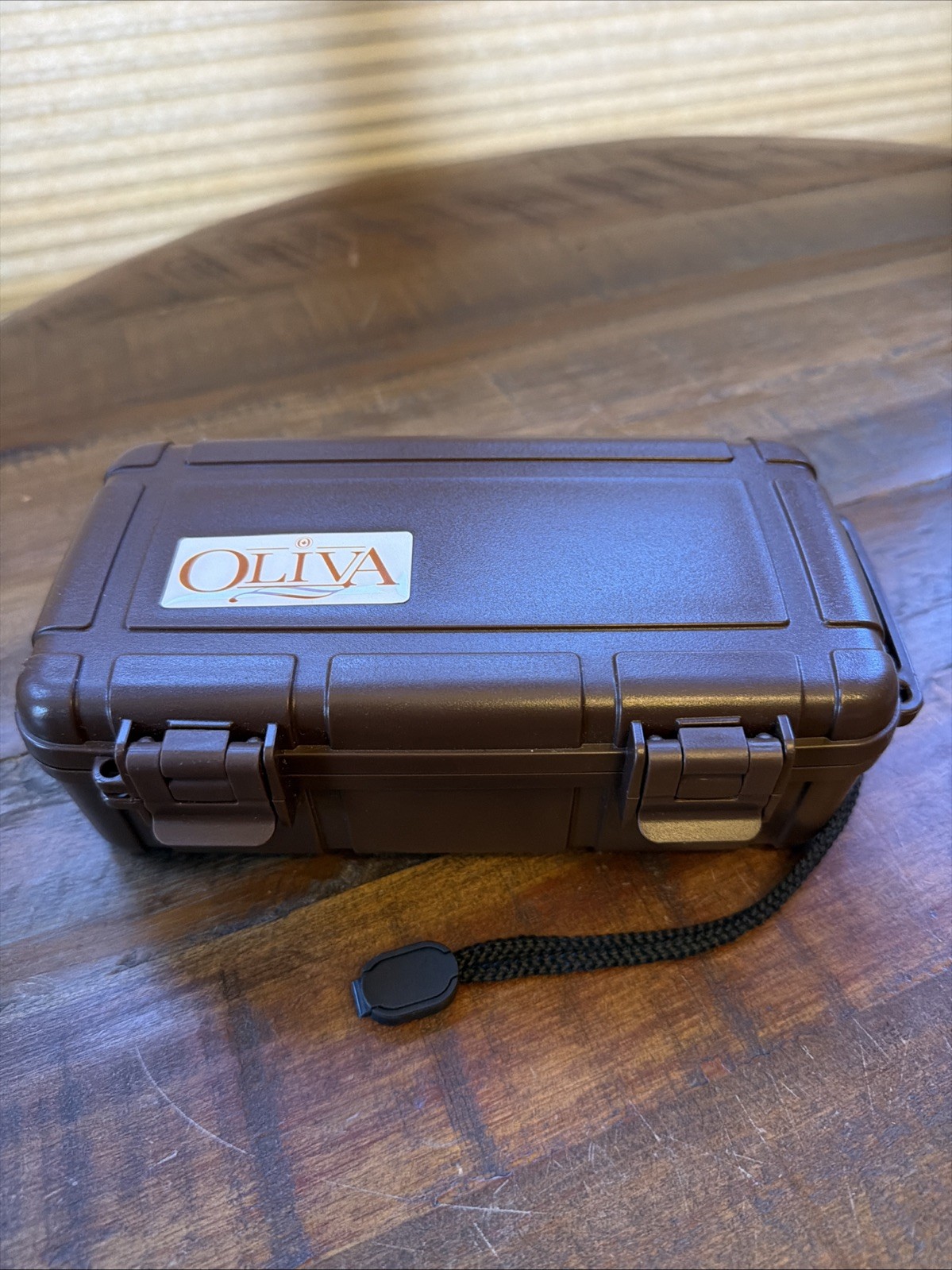 OLIVA 10 Count Rugged Hard Protective Storage Case Foam Insert Brown Wrist Strap