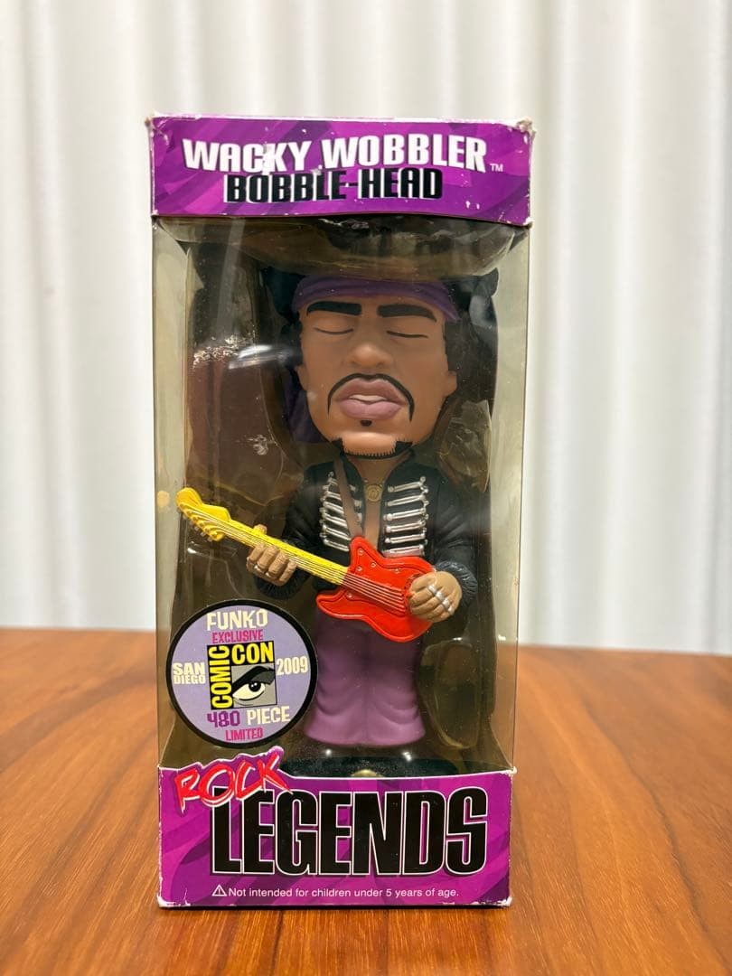 Funko Jimi Hendrix Wacky Wobbler Limited SDCC 2009 Black Jacket Bobblehead Funko Jimi Hendrix Wacky Wobbler Limited SDCC 2009 Black Jacket Bobblehead