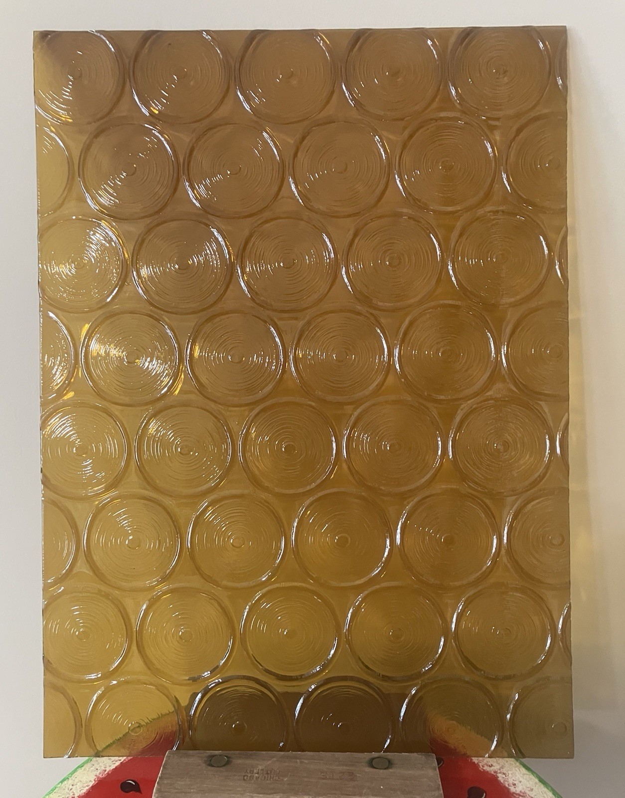 MCM Gold Bottle Bottom Pattern Lucite Acrylic Plastic Panels 12” x 16.5”