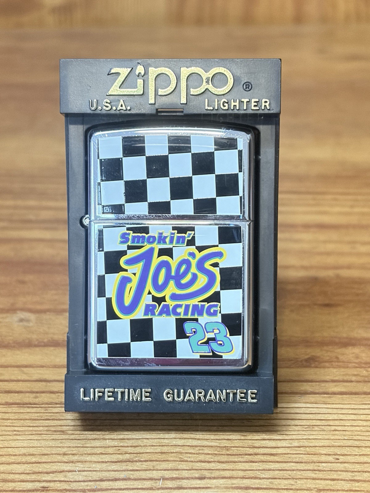 vintage 1997 Zippo Smokin' Joe's Racing #23 chrome lighter NASCAR Jimmy Spencer