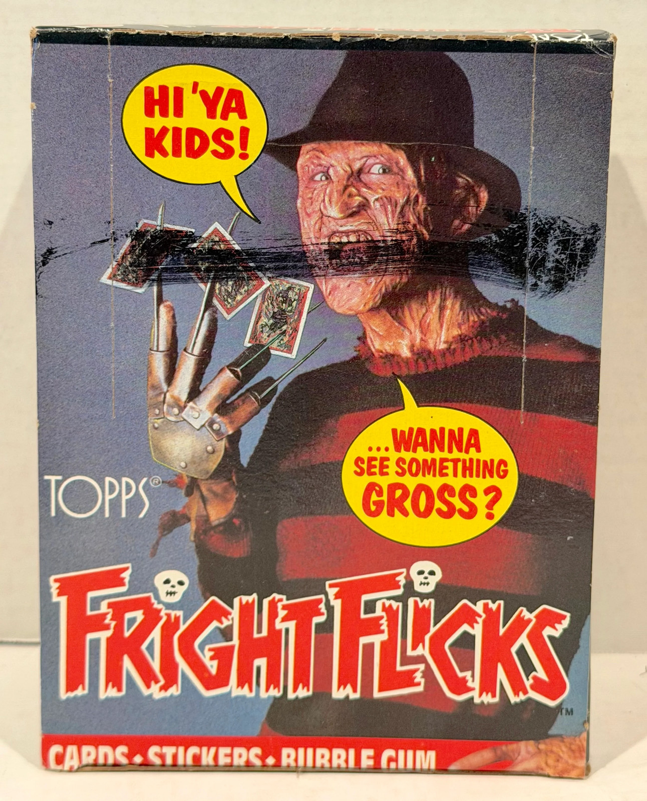 1988 Fright Flicks Vintage FULL 36 Pack Trading Card Wax Box Topps 1988 Fright Flicks Vintage FULL 36 Pack Trading Card Wax Box Topps