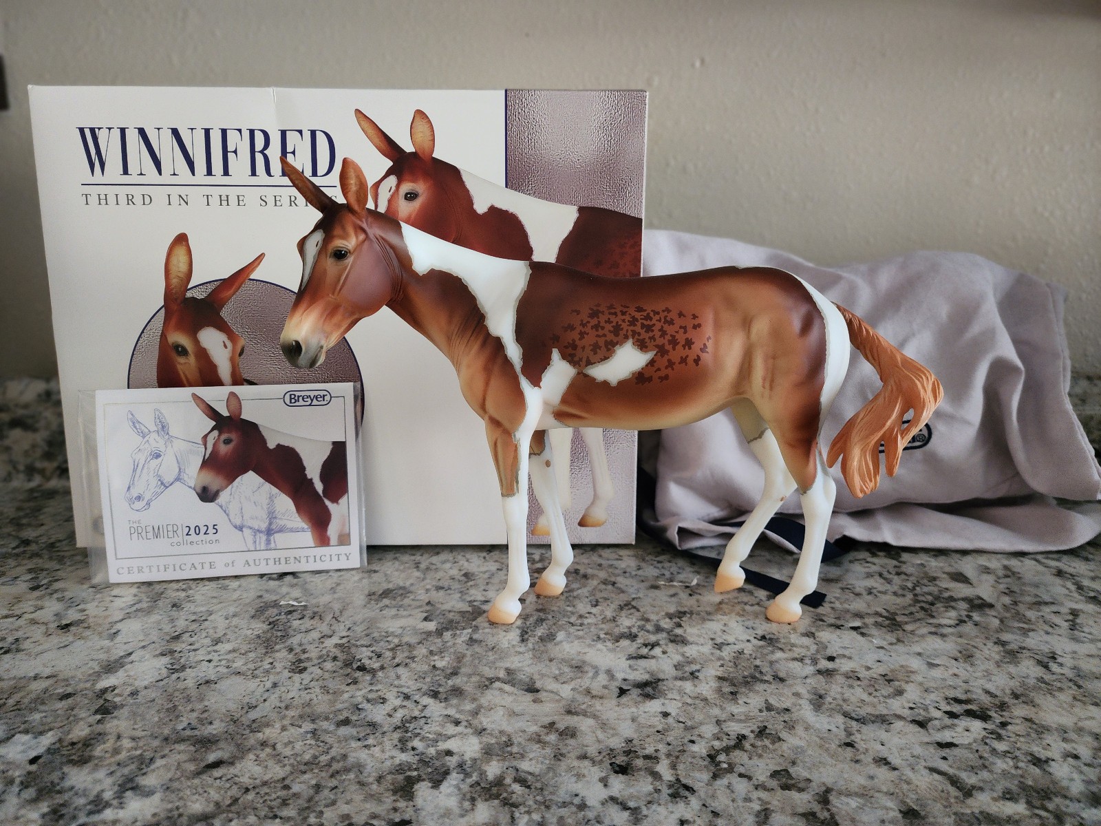 Breyer Winnifred Premier Club 2025 Pinto Mule W/ COA Bag & Box