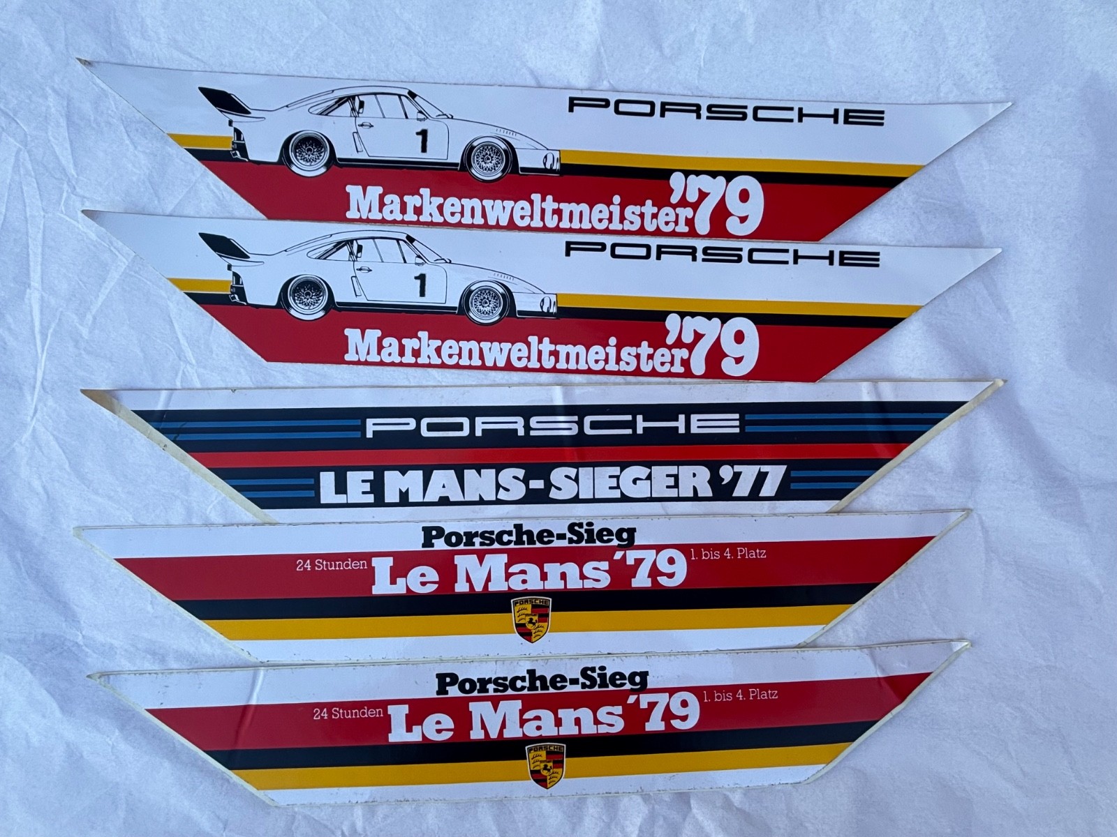 PORSCHE FACTORY RACE STICKERS RARE LOT OF 5
