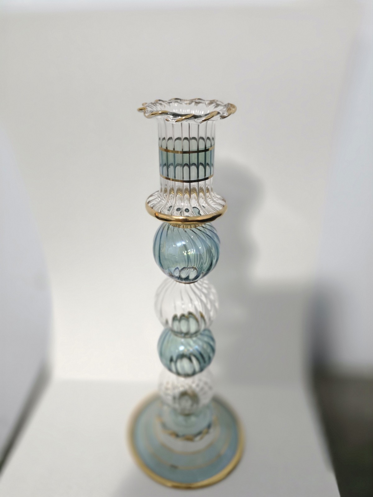 Beautiful hand made Egyptian Candlestick Holder  Sphere Stacked 9”.