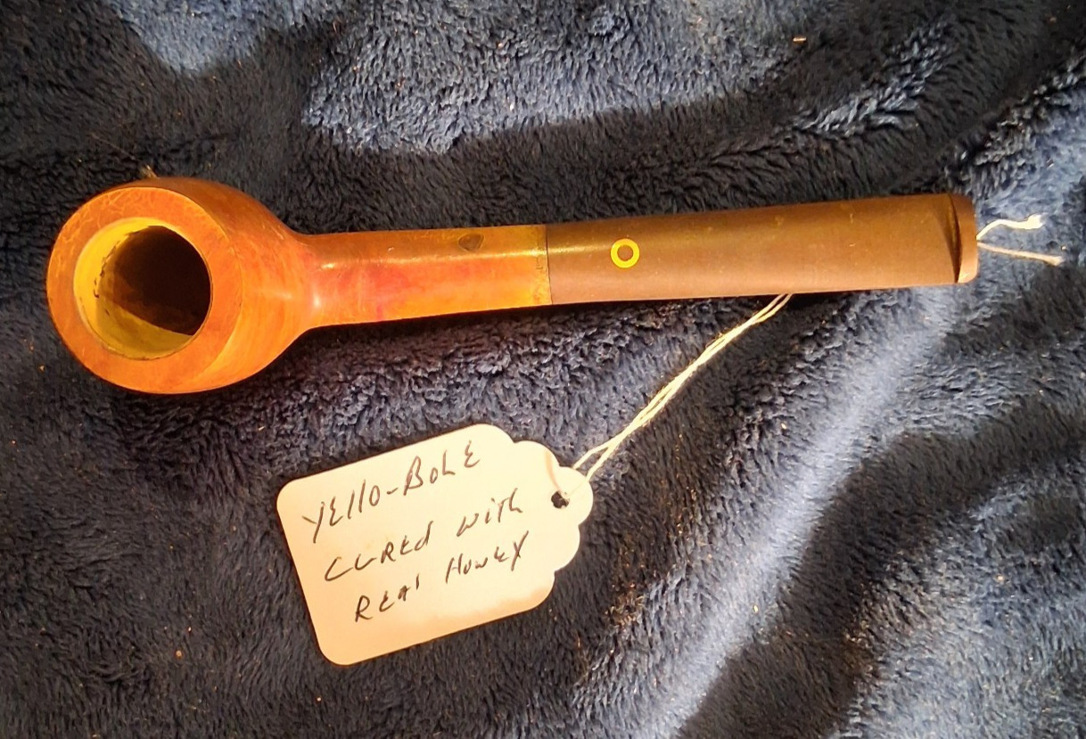 Vintage KBB Yello-Bole Tobacco Pipe Honey Cured Yellow Bowl Briar Inv-0916 Vintage KBB Yello-Bole Tobacco Pipe Honey Cured Yellow Bowl Briar Inv-0916
