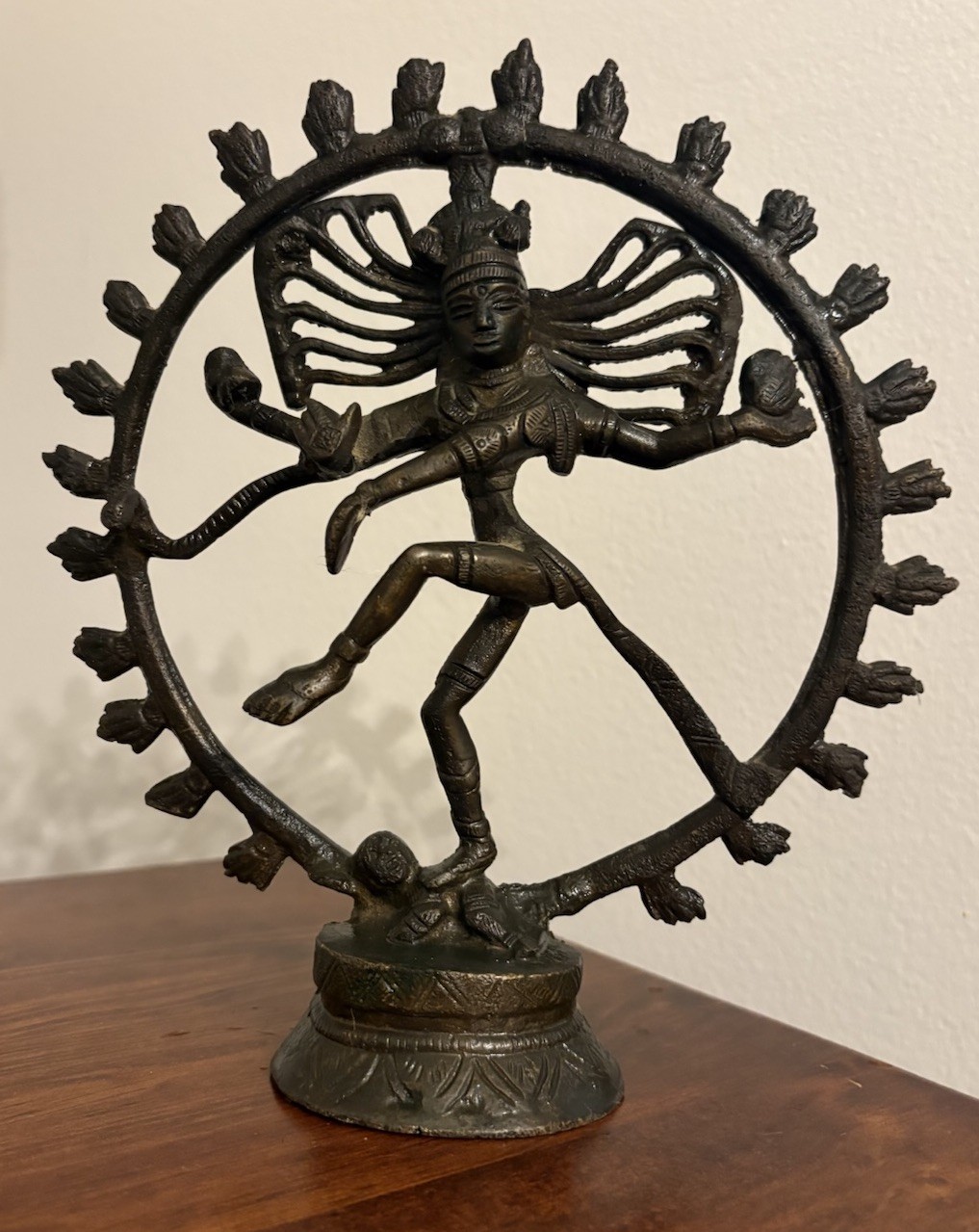 Vintage Indian Bronze Shiva Nataraja Statue Cosmic Dancer Hindu Deity Figurine