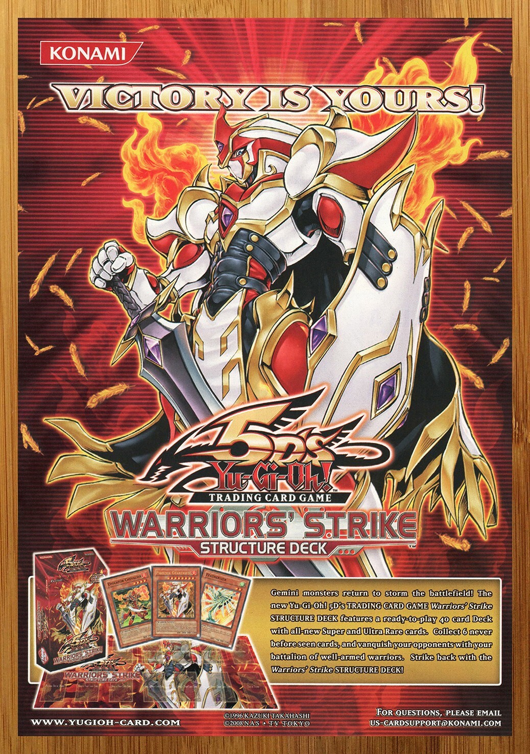 2008 Yu-Gi-Oh 5D\'s Warriors\' Strike TCG Trading Cards Print Ad/Poster Game Art