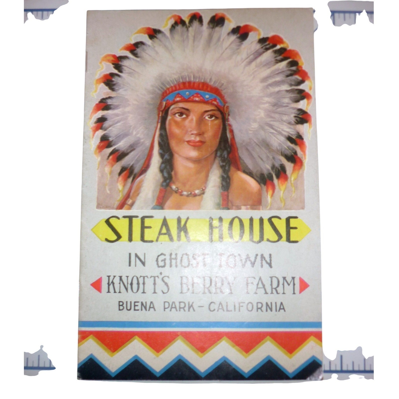 Vintage Knott\'s Berry Farm Ghost Town Steak House Menu Brochure