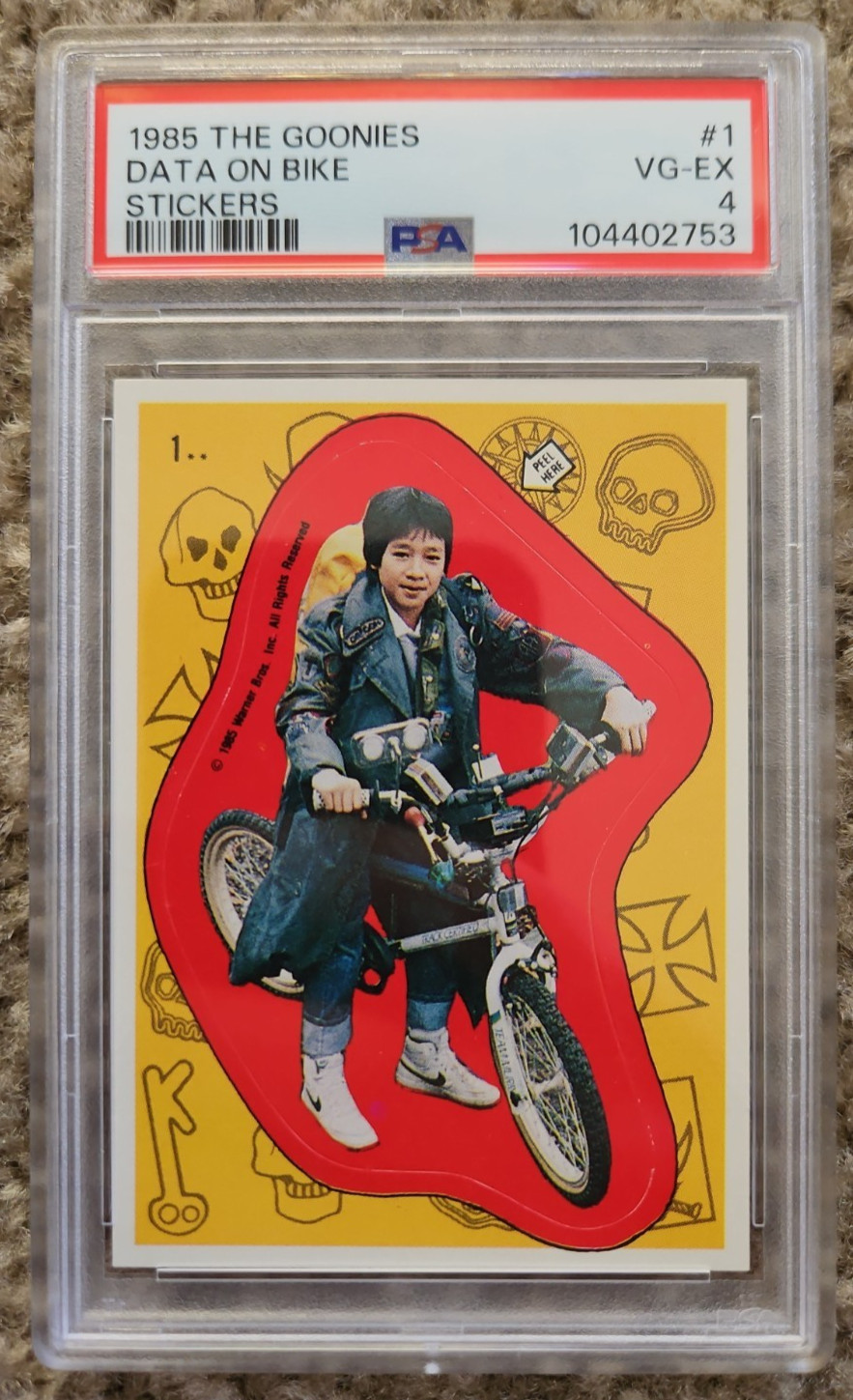 Data On Bike 1985 Topps The Goonies Stickers # 1 Graded PSA 4