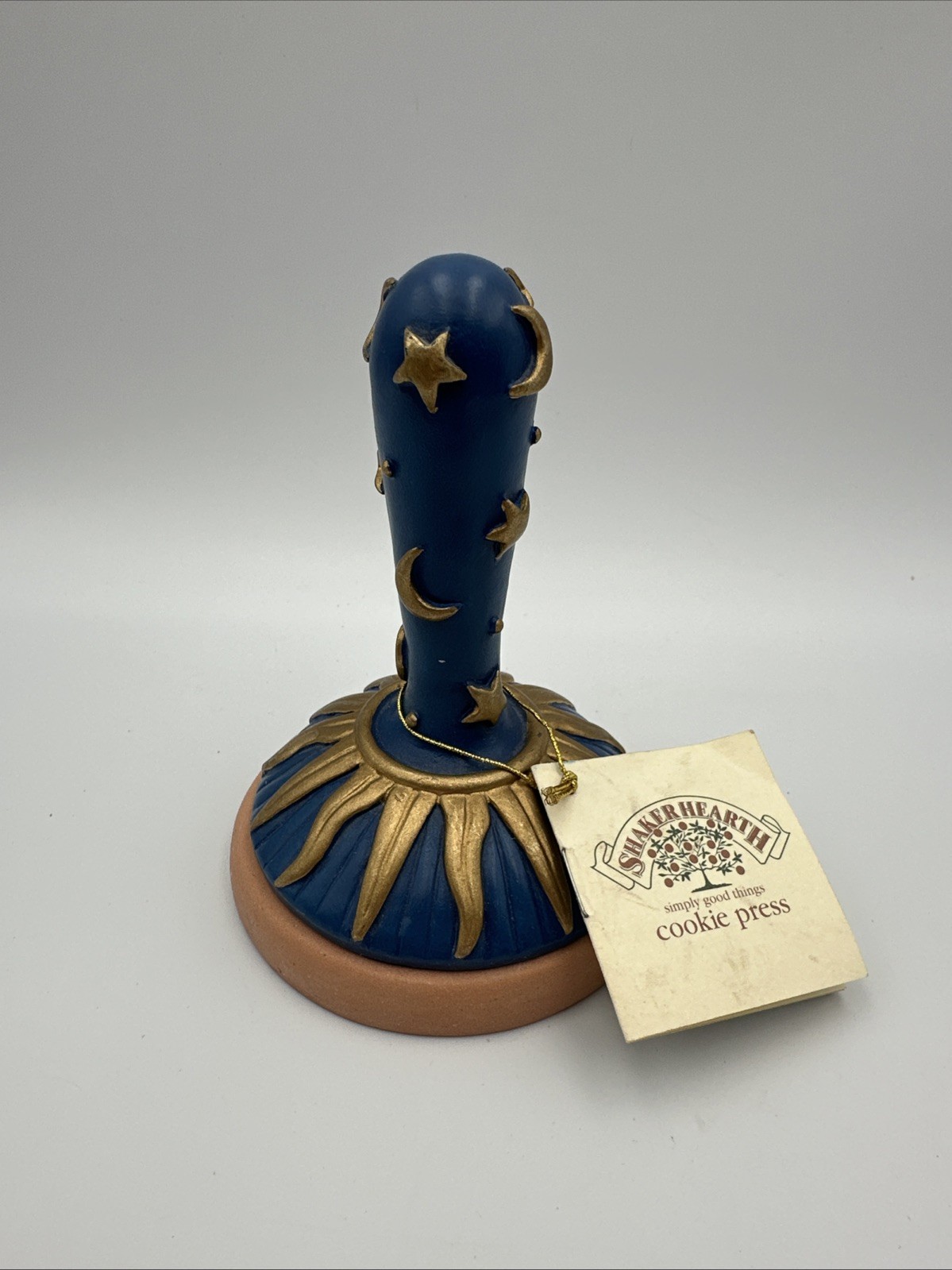 Vintage 1997 Celestial Cookie Press Stamp - Sun Moon Stars Blue Gold NWT