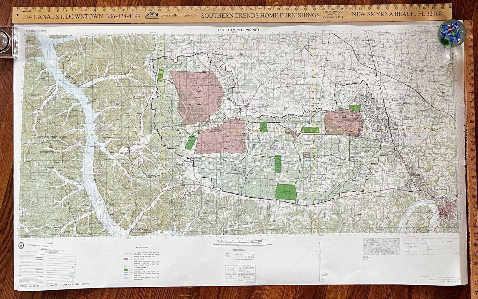 KY Fort Campbell Vicinity 2-Sided Special Map, 1-DMATC, 1975. LAST ONE KY Fort Campbell Vicinity 2-Sided Special Map, 1-DMATC, 1975. LAST ONE