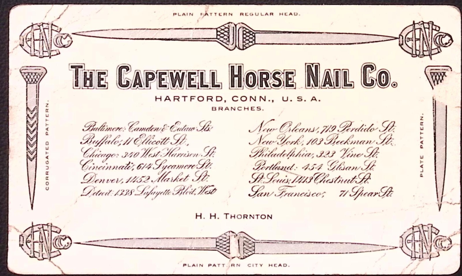 The Capewell Horse Nail Co Hartford CT Factory Illustration Victorian Trade Card