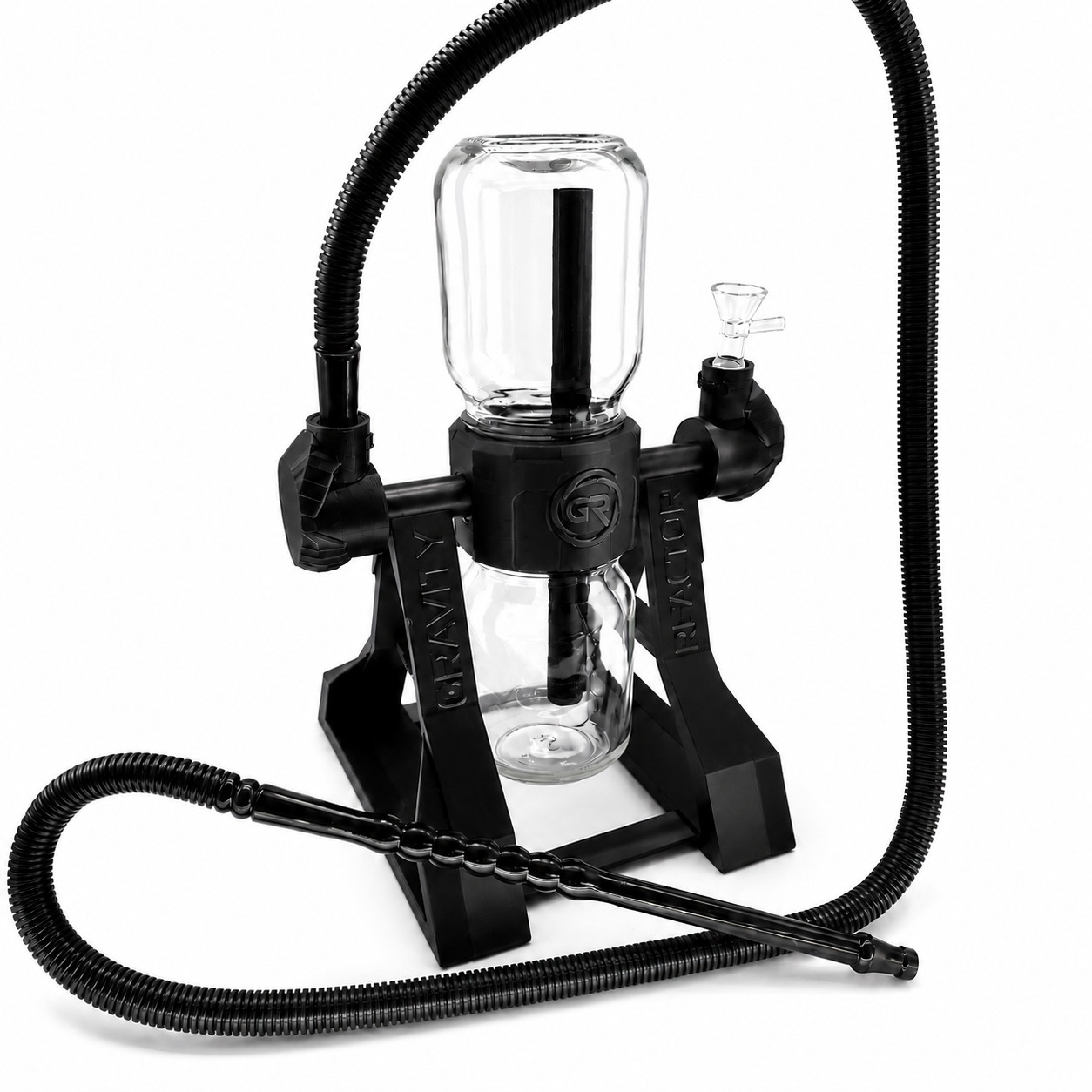 360° Rotating Gravity Reactor Hookah Dual Glass Chamber Bong Water Pipe