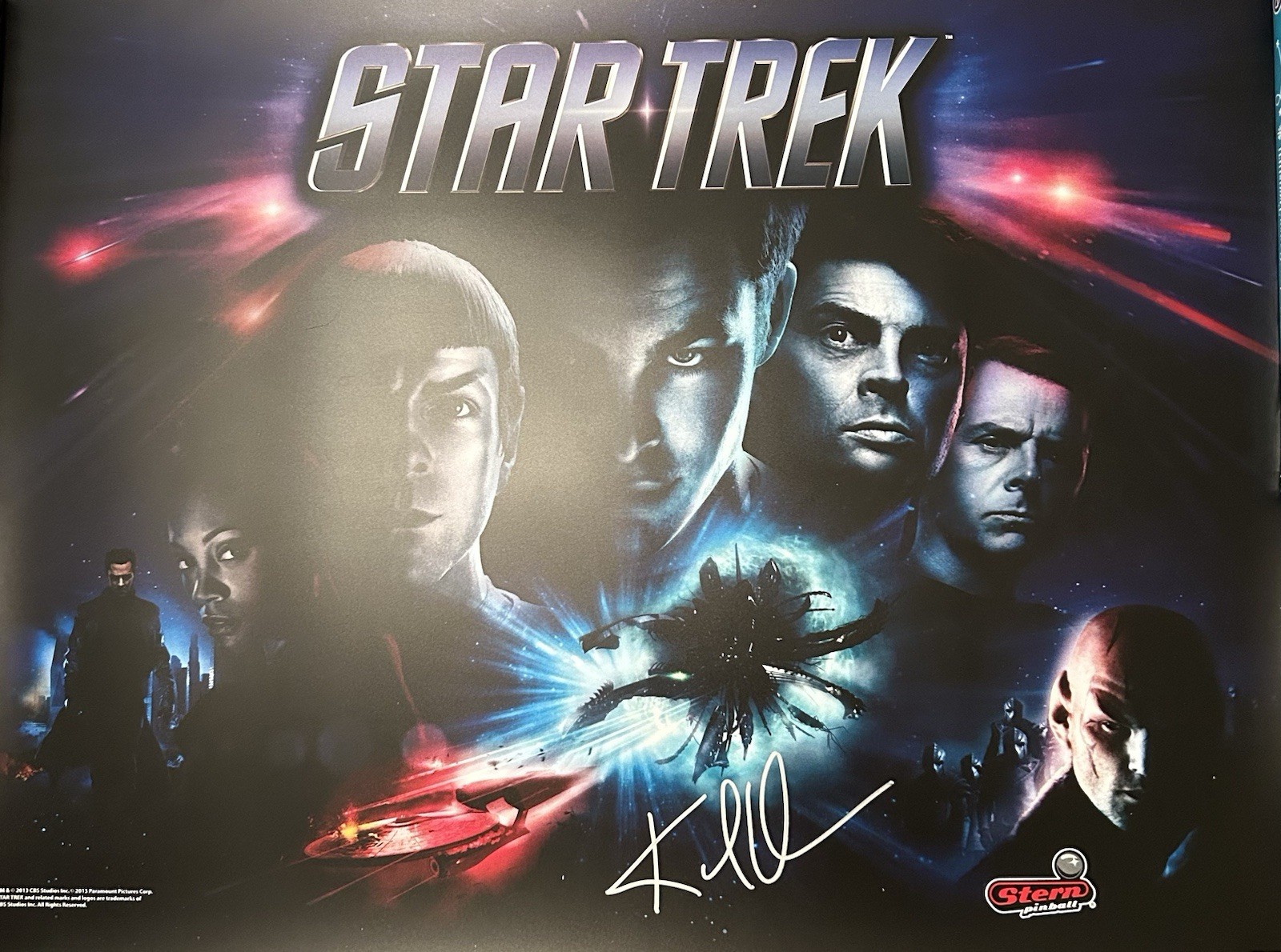 Rare/Hard To Find. Stern Pinball Translite. Star Trek. Hand Signed Karl Urban. Rare/Hard To Find. Stern Pinball Translite. Star Trek. Hand Signed Karl Urban.