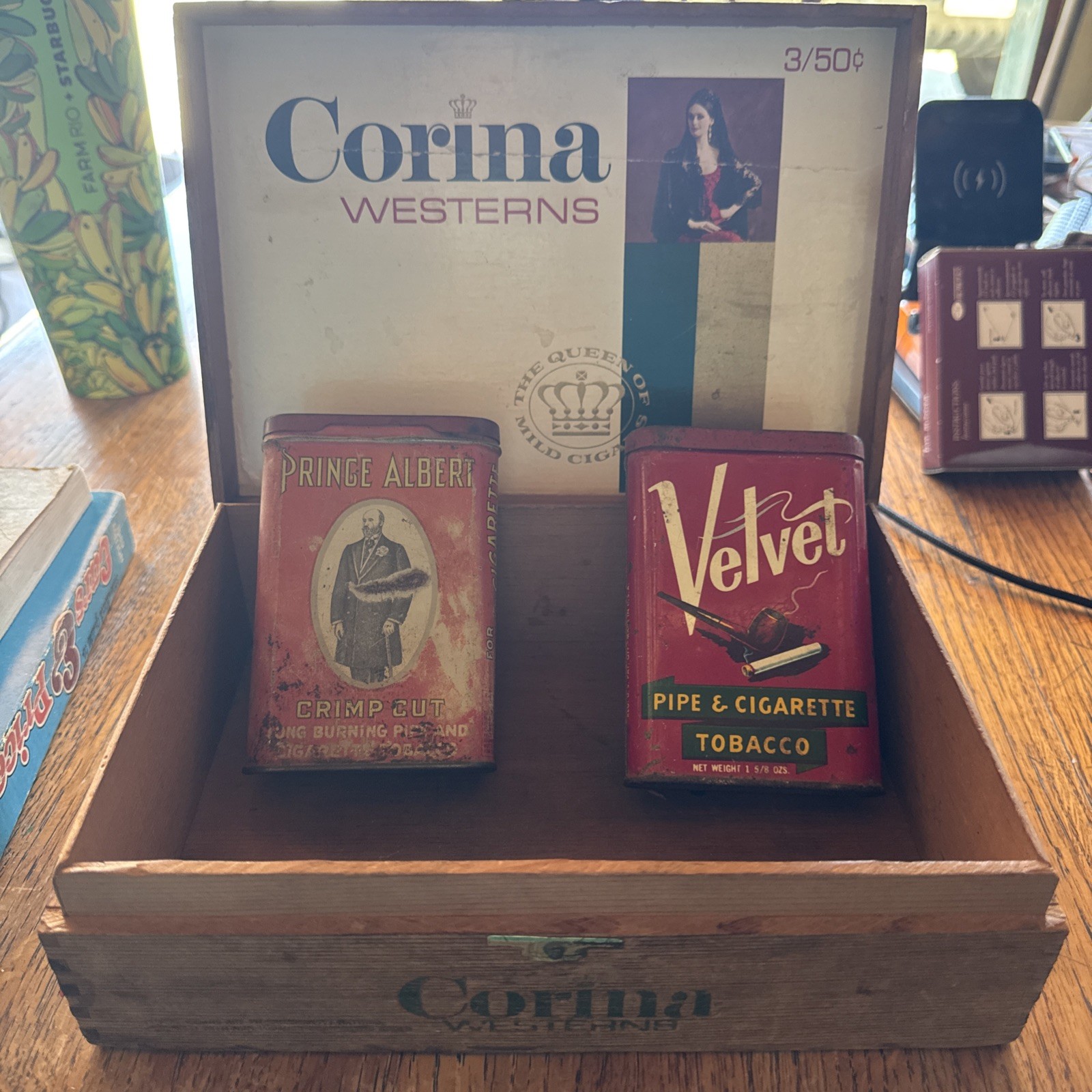Prince Albert tobacco can-Velvet Tobacco tin-corina Westerns Cigar Box