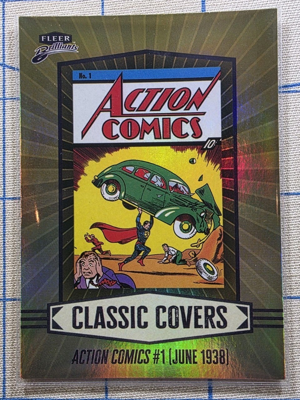 Fleer Brilliants Superman - Action Comics #1 (1938) CC-1 - Classic Covers - Card Fleer Brilliants Superman - Action Comics #1 (1938) CC-1 - Classic Covers - Card