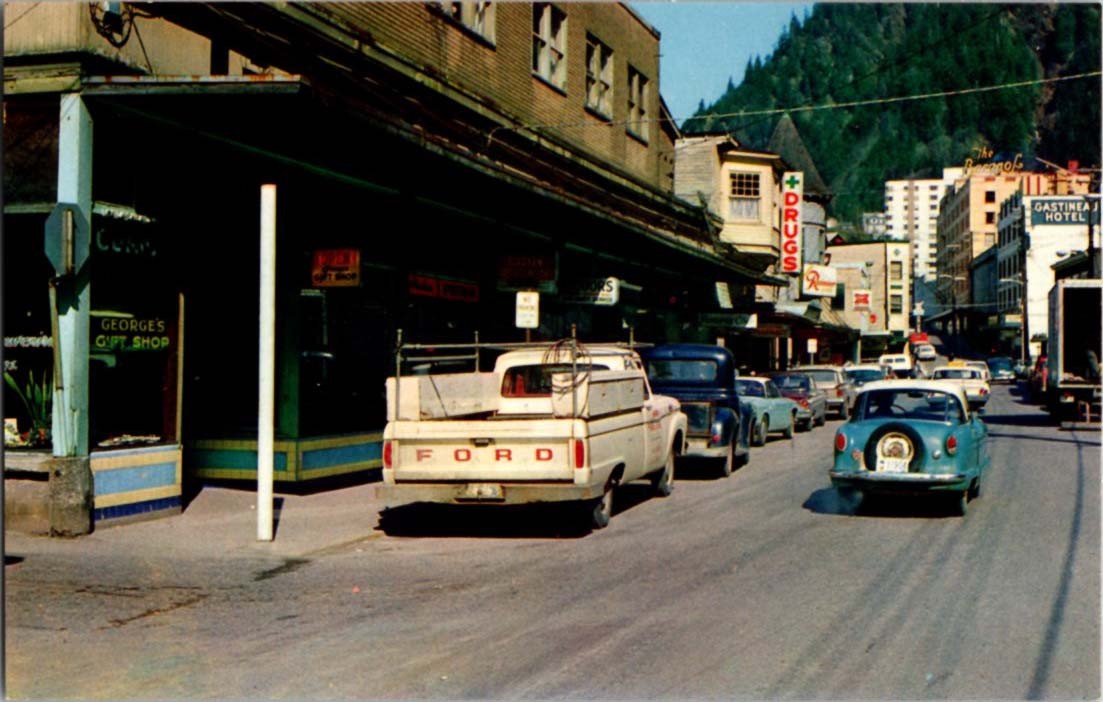 Juneau AK postcard FRANKLIN STREET BUSINESS DISTRICT 9/12 BD1997