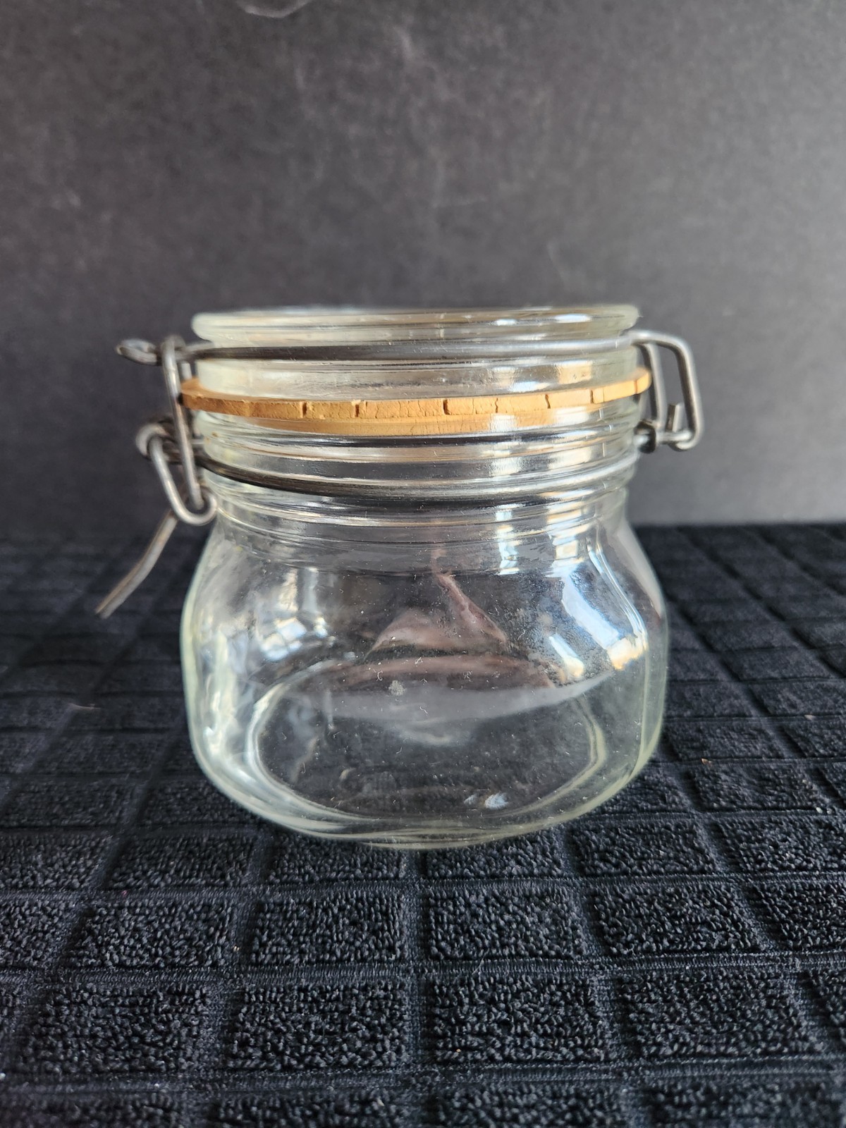 Vintage Clear Glass Airtight Storage Canister by Ermetico F.V. Control Italy Vintage Clear Glass Airtight Storage Canister by Ermetico F.V. Control Italy