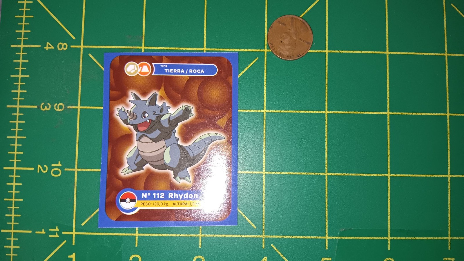 Pokemon Rhydon Trading Sticker Spanish Tierra Roca No 112 Single Collectible