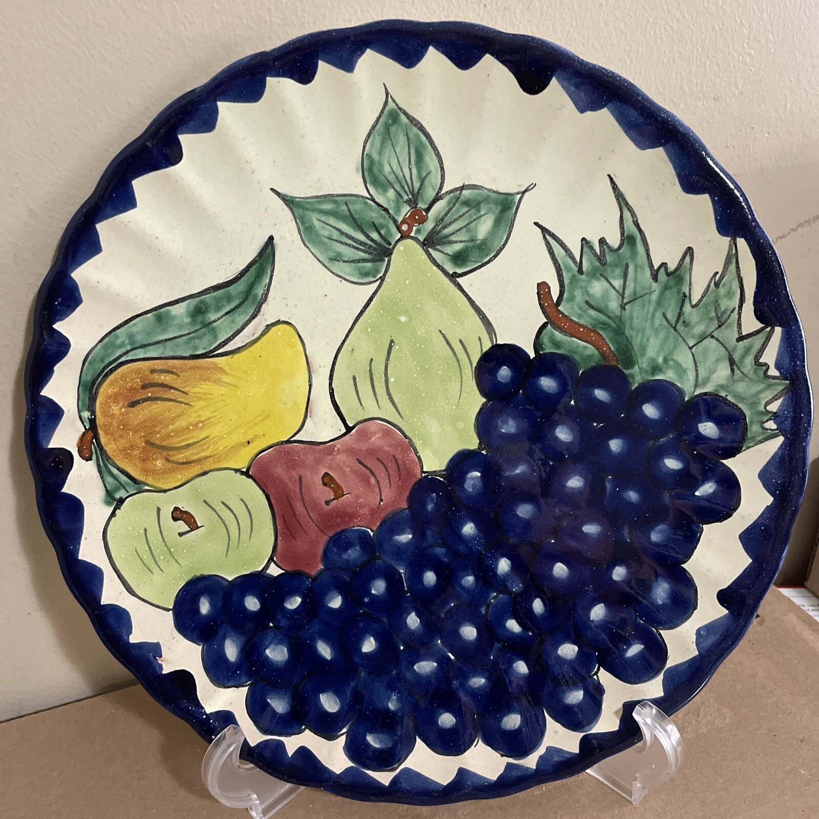 Talavera Patlan Mexico Pottery Wall Plate 11.75”