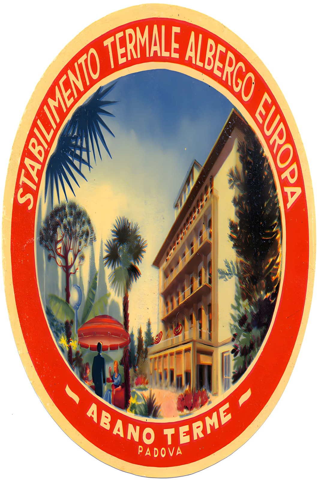 Stabilimento Termale Albergo Europa, Italy (1950s) 🌞🖼️ - Retro Home Decor Stabilimento Termale Albergo Europa, Italy (1950s) 🌞🖼️ - Retro Home Decor