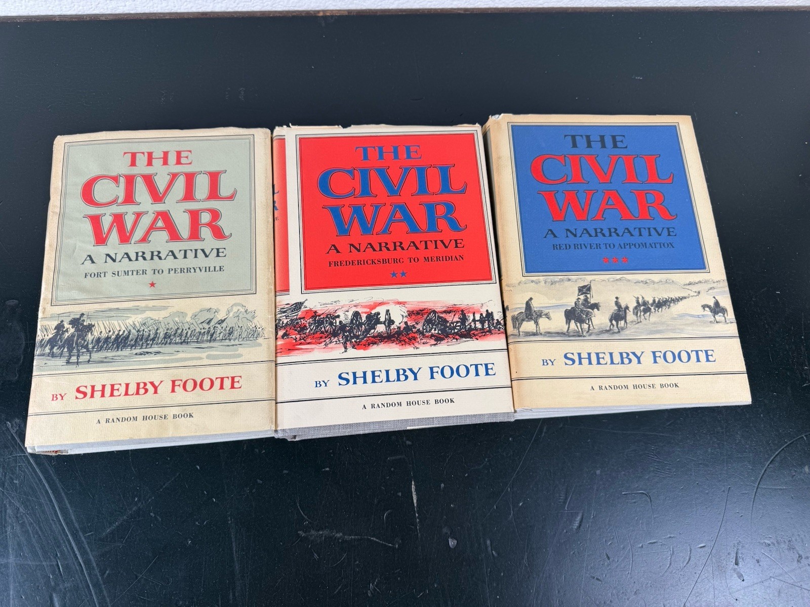 Shelby Foote The Civil War: A Narrative 3 Volume Hardcover Set with Dust Jacket