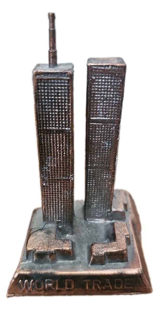 Vintage Pre-9/11 World Trade Center Twin Towers Metal Souvenir NYC 4.25