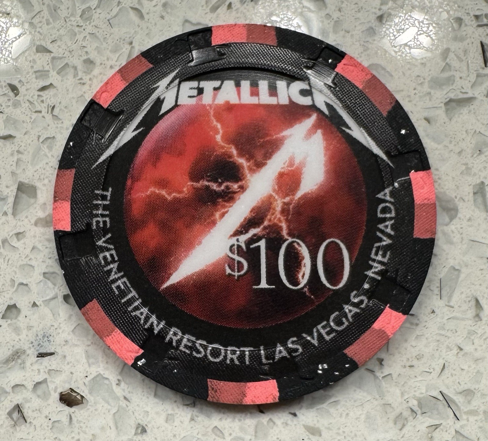 METALLICA BAND VENETIAN $100 CASINO CHIP NEW AUTHENTIC SPHERE CONCERT LAS VEGAS METALLICA BAND VENETIAN $100 CASINO CHIP NEW AUTHENTIC SPHERE CONCERT LAS VEGAS