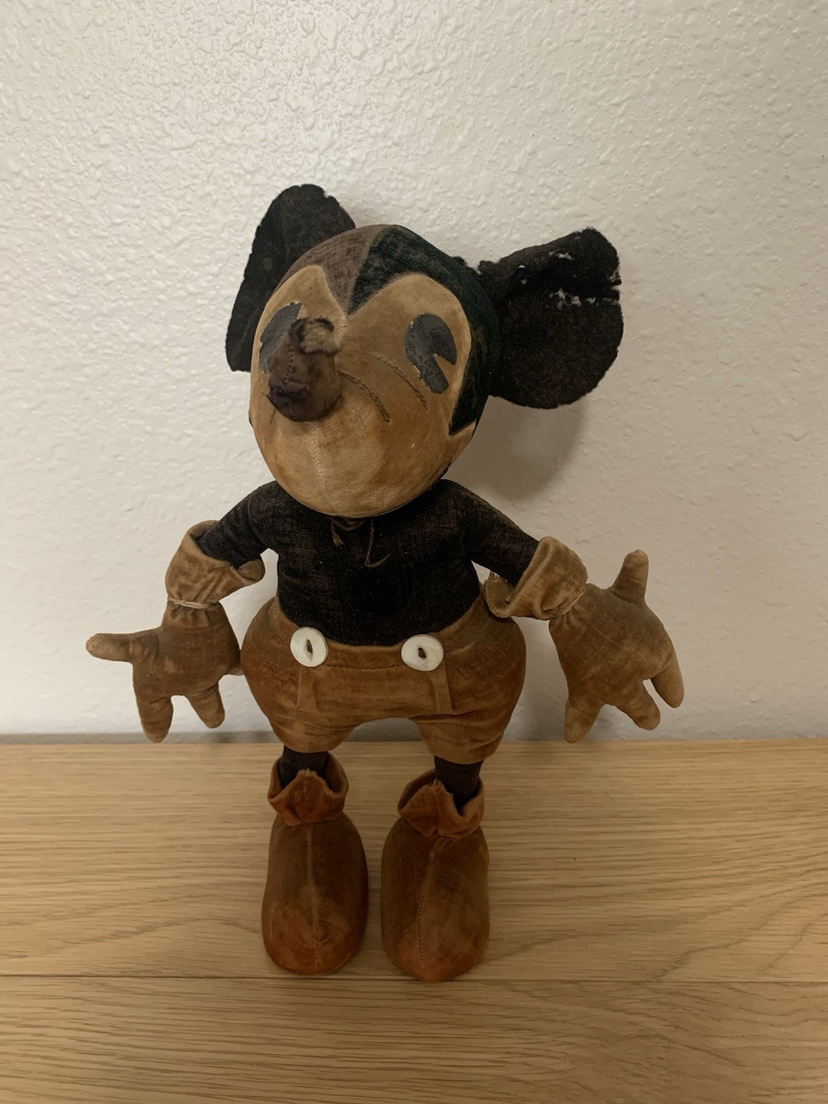 Rare Vintage 1930s 11” Borgfeldt/Charlotte Clark Velvet Mickey Mouse Doll